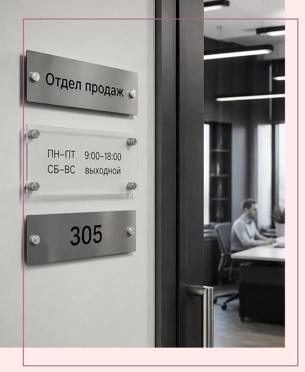 Офисные таблички на дверь в Котельниках по цене от 5203 р. | Аванза-Ктн